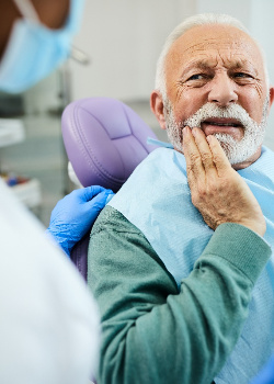 A man with a periodontal emergency